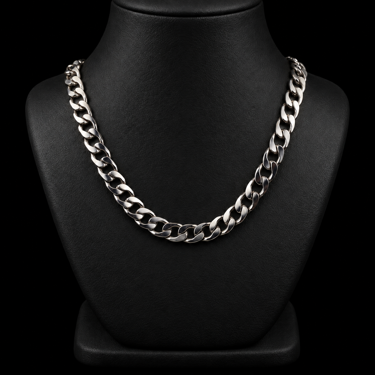 Cadena cubana en plata